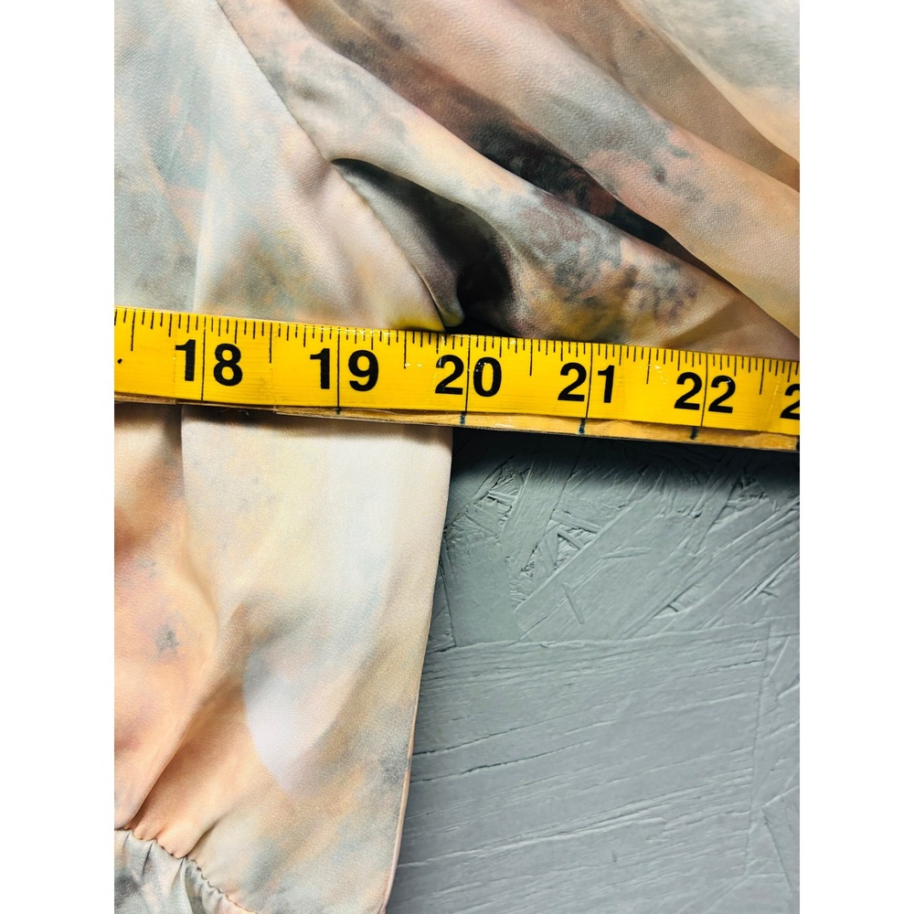 Saltwater Luxe Tie Front Blouse Women's Large Blue Peach Tie Dye Cropped Top - Picture 8 of 11
